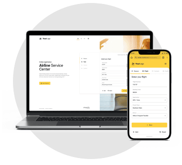 Airline Service Desk registration via website