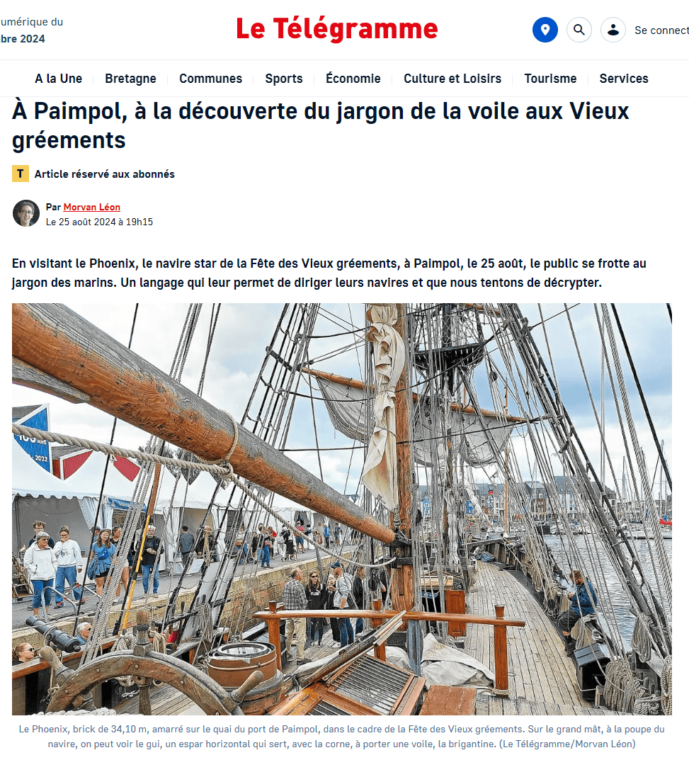 Article du Télégramme du 25/08/2024