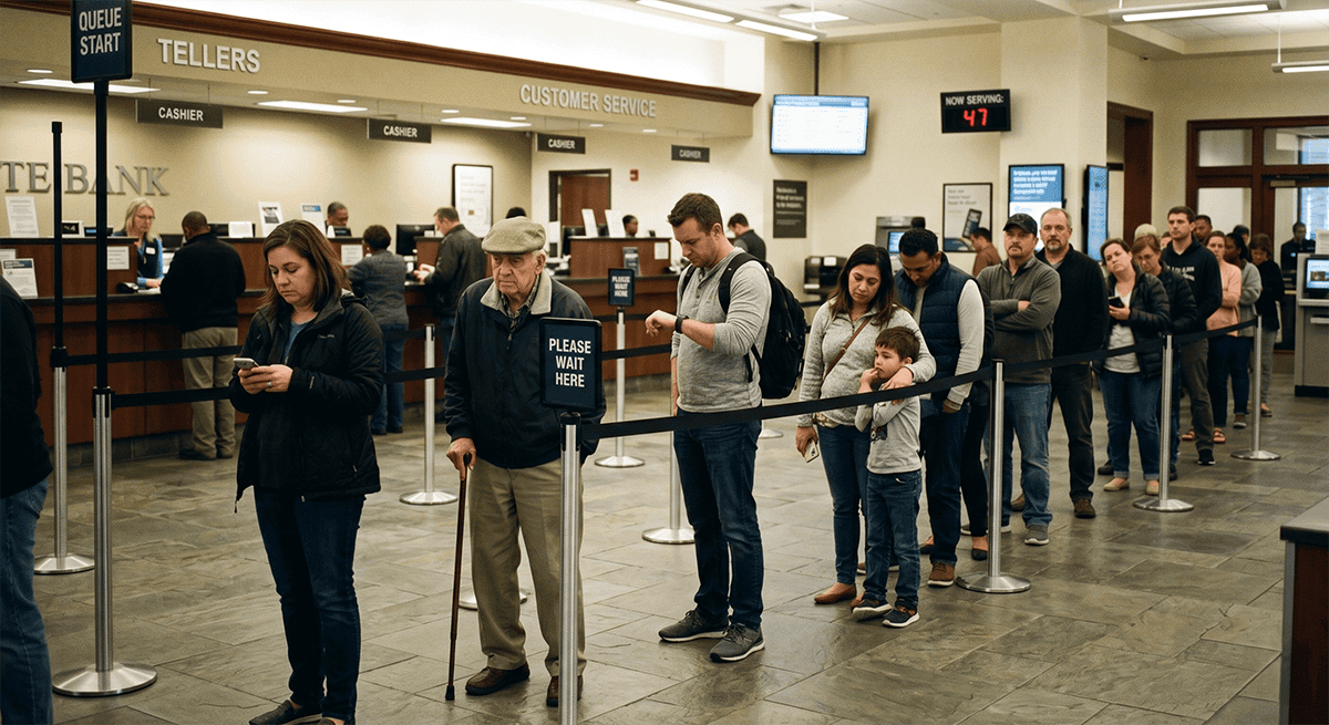 Why long lines are ruining your bank’s best financial service Why long lines are ruining your bank’s best financial service