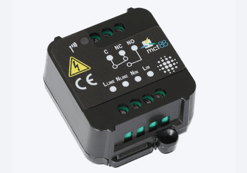 The MCF88 actuator monitors a power supply input and remotely switches power to appliances. The MCF88 actuator monitors a power supply input and remotely switches power to appliances.