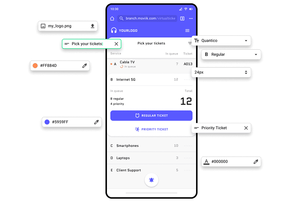 Customize your digital queueing experience