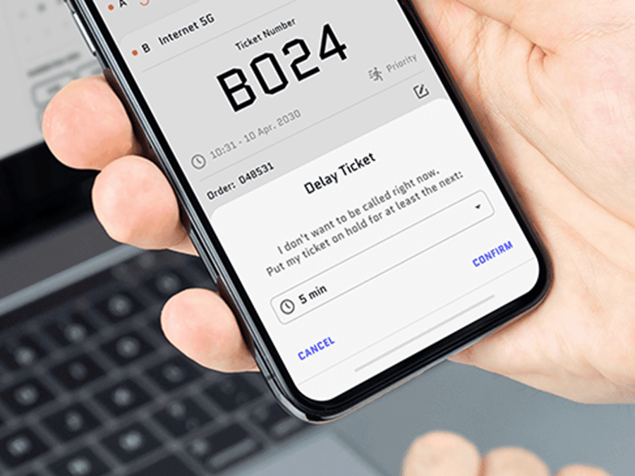Customer delaying their digital ticket on a smartphone app. Customer delaying their digital ticket on a smartphone app.