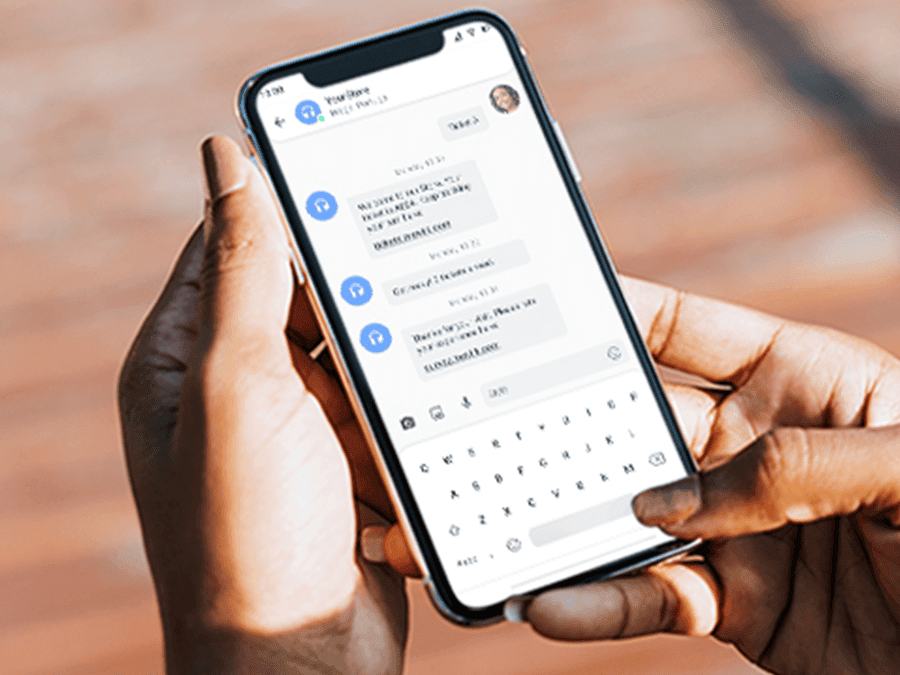 Smartphone screen showing an SMS message with a link to open the Moviik Digital Ticket web app.