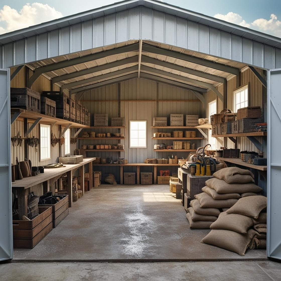 Espace de stockage bien rangé