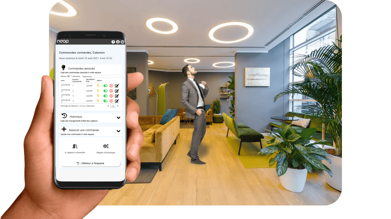 Contrôlez la lumière avec le smartphone et la supervision Neop Contrôlez la lumière avec le smartphone et la supervision Neop