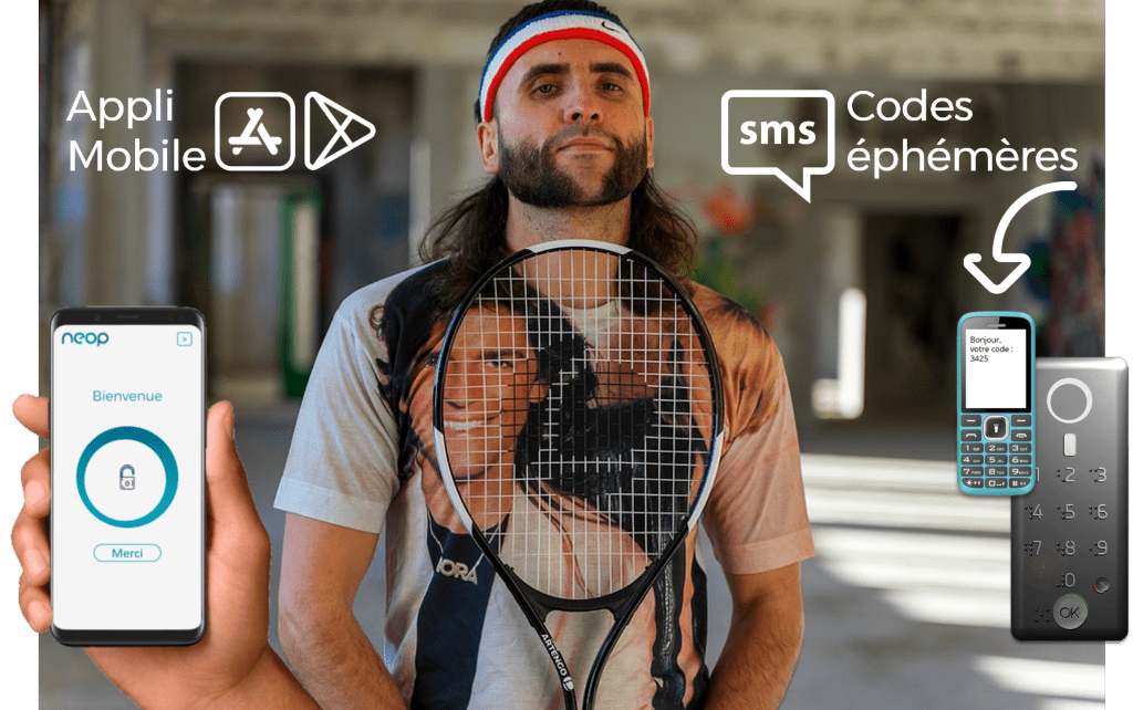 Court de tennis à code avec serrure Court de tennis à code avec serrure