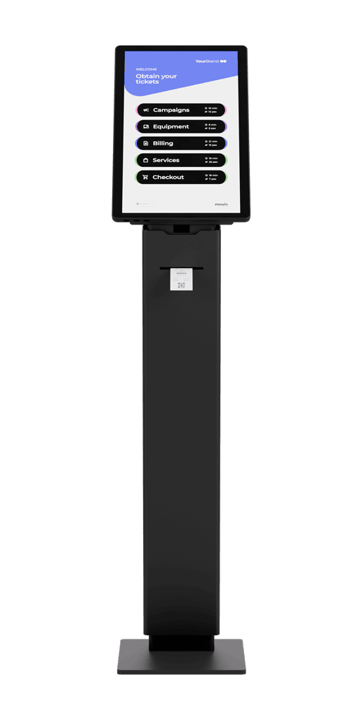 Moviik Queueing Kiosk with QR Code reader
