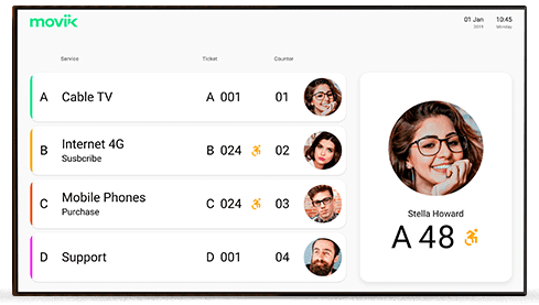 Modern waiting area with comfortable seating, clear signage, and digital displays showing queue status, improving customer experience Modern waiting area with comfortable seating, clear signage, and digital displays showing queue status, improving customer experience