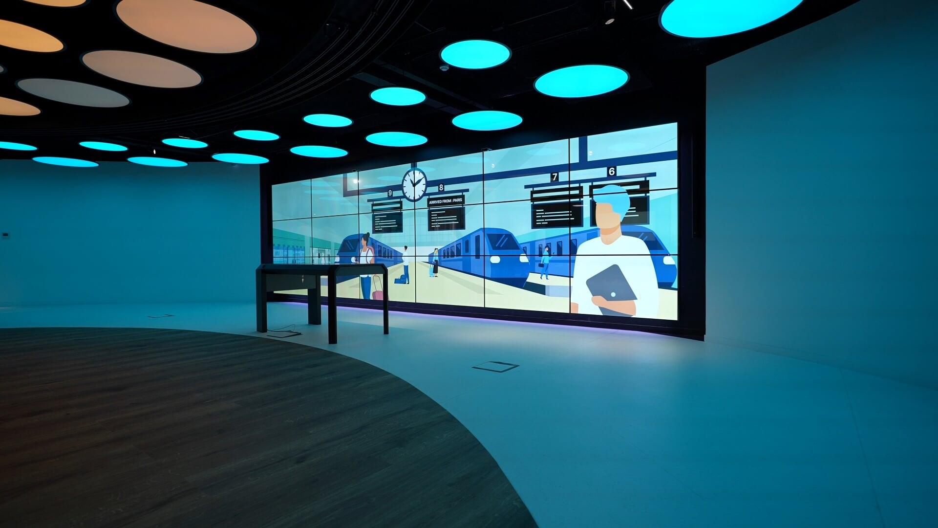 A DISPLAX TILE multi-touch video wall installed for Worldline.