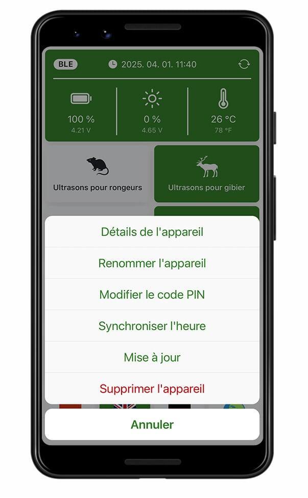 Réglages application Réglages application