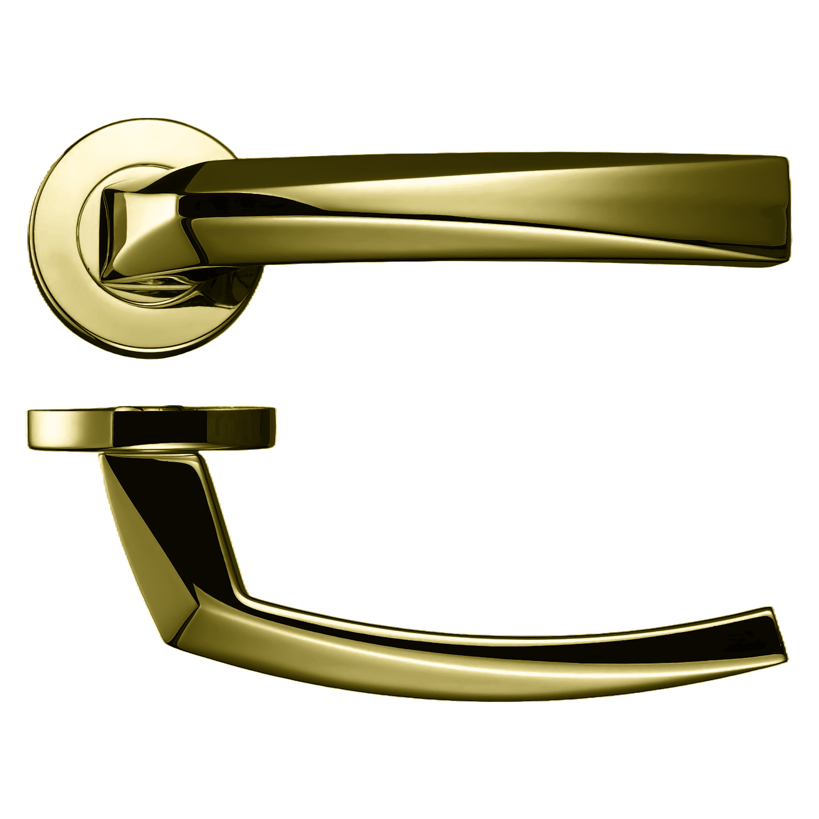 Hydra Lever Push on Round Rose ​Gold