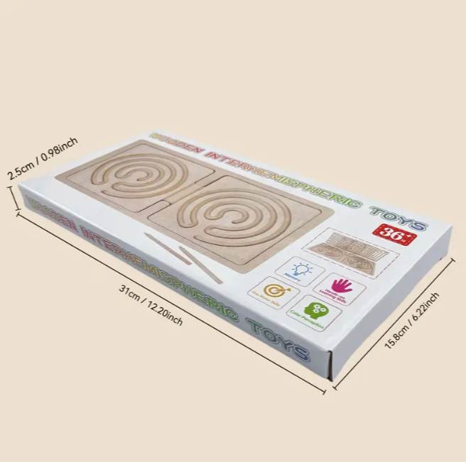 Гимнастика за мозъка - Дървена игра за развитие на лявото и дясното полукълбо Гимнастика за мозъка - Дървена игра за развитие на лявото и дясното полукълбо