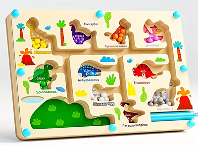 Монтесори Дървена Магнитна Игра - Лабиринт Монтесори Дървена Магнитна Игра - Лабиринт