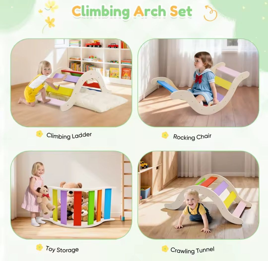 Монтесори арка за катерене и люлка с мека възглавница–матрак Монтесори арка за катерене и люлка с мека възглавница–матрак