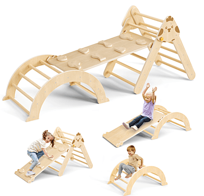 Многофункционален комплект за катерене 7в1 - Триъгълник на Пиклер, арка и рампа с дизайн Пиленце