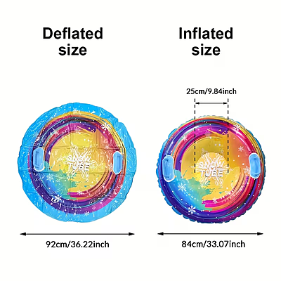 Кръгла надуваема шейна Snow Tube 87 см с удобни дръжки