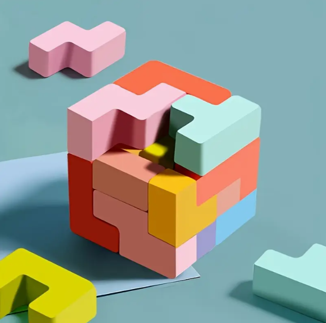 3D дървен пъзел „Тетрис“ 3D дървен пъзел „Тетрис“