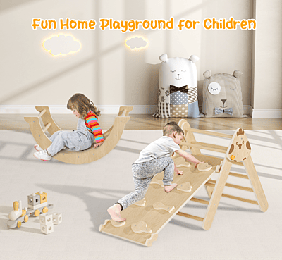 Многофункционален комплект за катерене 7в1 - Триъгълник на Пиклер, арка и рампа с дизайн Пиленце