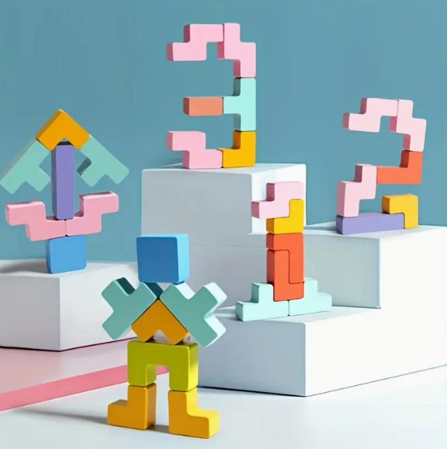 3D дървен пъзел „Тетрис“ 3D дървен пъзел „Тетрис“