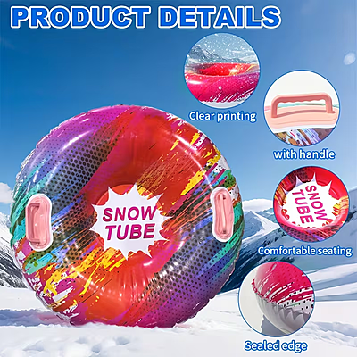 Кръгла надуваема шейна Snow Tube 87 см с удобни дръжки