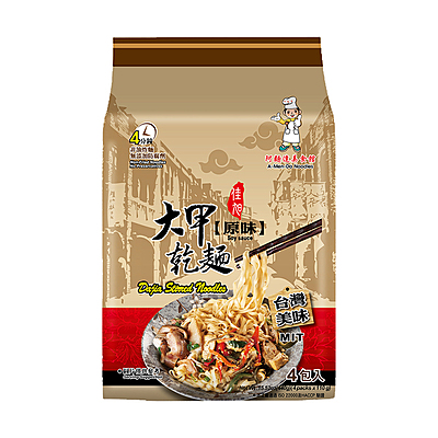 Dajia Stirred Noodles - Soy Sauce (Pack of 4) 大甲乾麵-原味 4包
