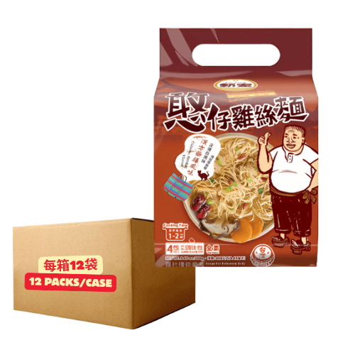 Hon's Instant Thin Noodles- Chinese Herbal Flavor(12x4 per carton) 憨仔雞絲麵-漢方藥膳風味67gx4包 (每箱12袋)