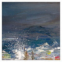 Across the 22-12 Bay Seascape - Mixed Media on Canvas Across the 22-12 Bay Seascape - Mixed Media on Canvas