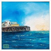 Worthing Pier from the sea - Oils on Panel Worthing Pier from the sea - Oils on Panel