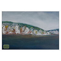 Across the 22-12 Bay Seascape - Mixed Media on Canvas Across the 22-12 Bay Seascape - Mixed Media on Canvas