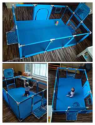 Кошара за игра с баскетболен кош и футболни врати Кошара за игра с баскетболен кош и футболни врати