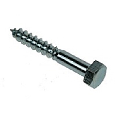 10 x 100mm Hex Head Coachscrew DIN 571 BZP