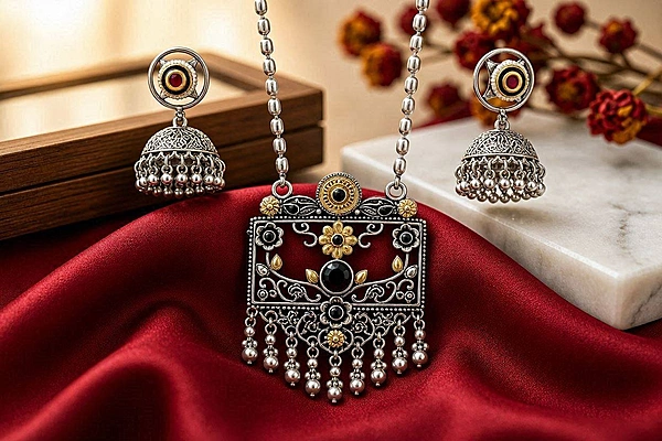 The Vintage Dual-Tone Filigree Necklace Set