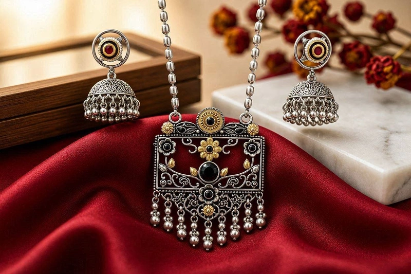 The Vintage Dual-Tone Filigree Necklace Set