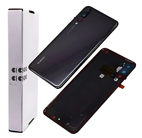 For Huawei P20 Pro - Replacement Battery Cover , Rear Panel With Camera Lens - Black - Service Pack - 02351WRR