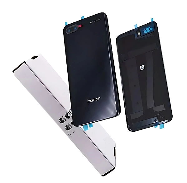 For Huawei Honor 10 - Replacement Battery Cover , Rear Panel With Camera Lens - Midnight Black - Service Pack - 02351XPC