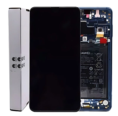 Genuine Huawei Mate 20 - Replacement LCD Touch Screen Assembly With Chassis & Battery - Blue - Service Pack - 02352FQM