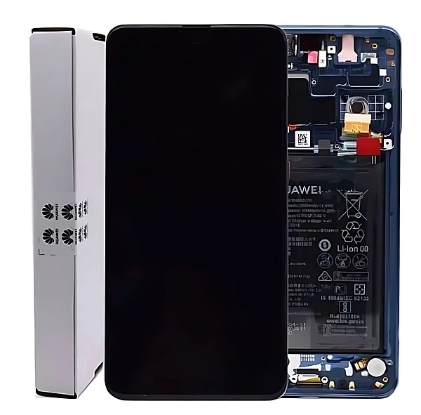 Genuine Huawei Mate 20 - Replacement LCD Touch Screen Assembly With Chassis & Battery - Blue - Service Pack - 02352FQM
