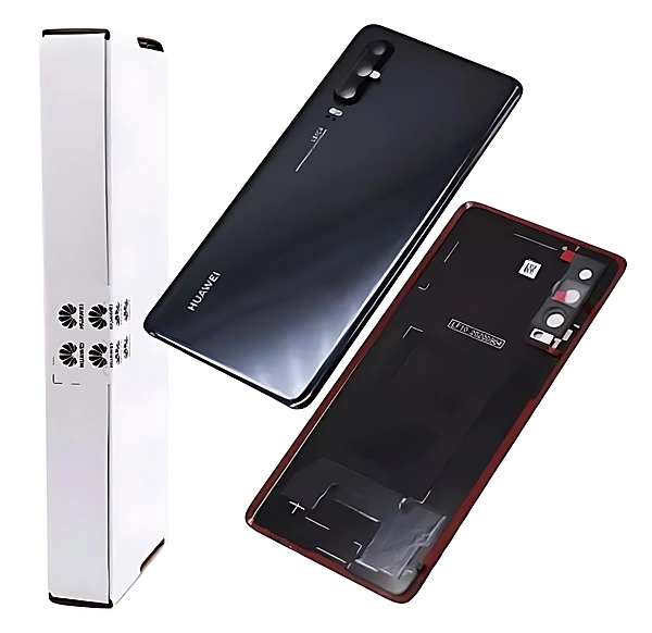 For Huawei P30 - Replacement Battery Cover , Rear Panel With Camera Lens - Black - Service Pack - 02352NMM