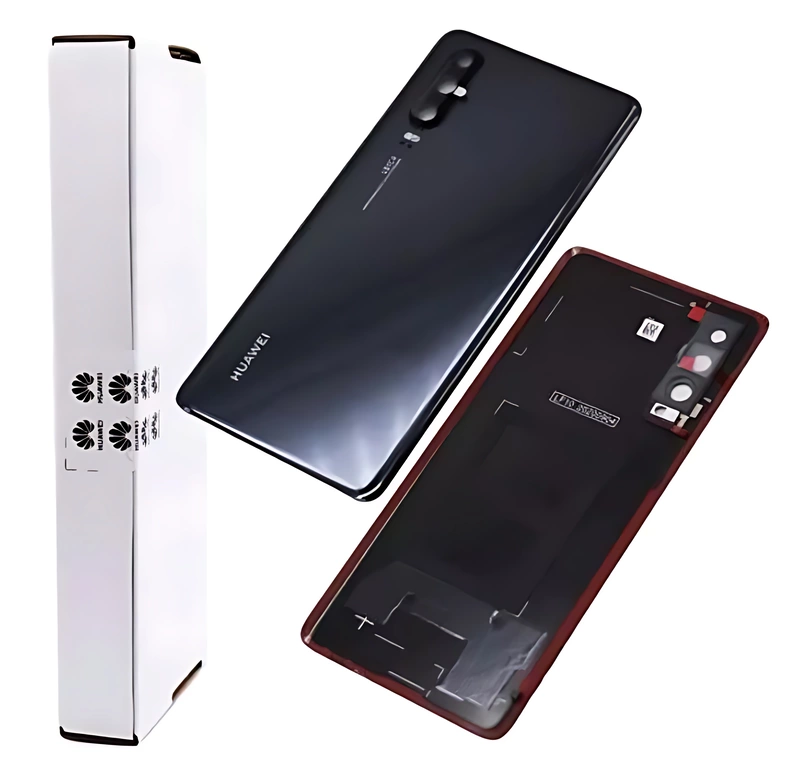 For Huawei P30 - Replacement Battery Cover , Rear Panel With Camera Lens - Black - Service Pack - 02352NMM