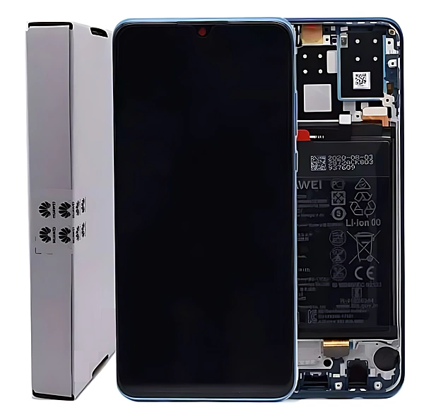 For Huawei P30 Lite - Replacement LCD Touch Screen Assembly With Chassis & Battery - Blue - Service Pack - 02352RQA