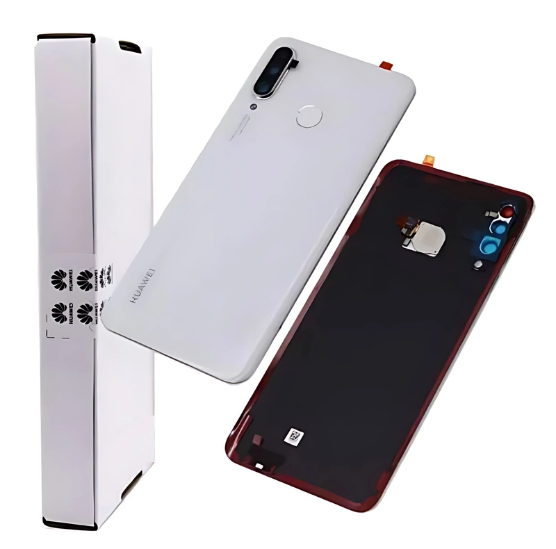 For Huawei P30 Lite - Replacement Battery Cover , Rear Panel With Camera Lens - Pearl White - Service Pack - 02352RQB