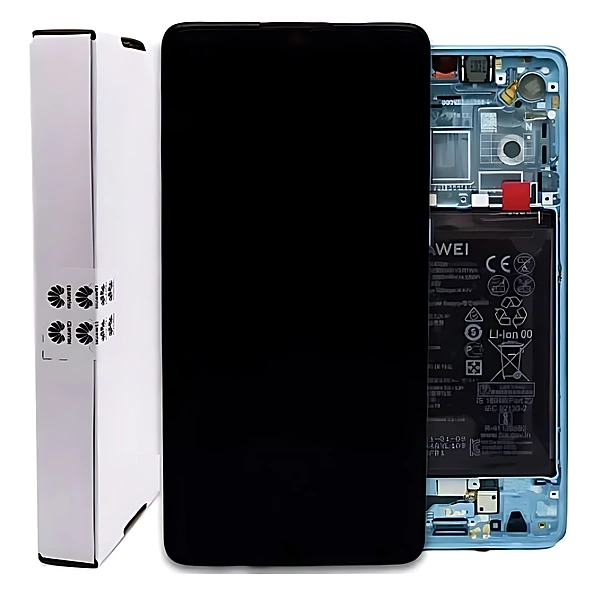 For Huawei P30 - Replacement OLED Touch Screen Assembly With Chassis & Battery - Aura Blue - Service Pack - 02354HRH