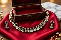 The Midnight Opulence Black Gem & Kundan Choker Set