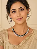 The Midnight Opulence Black Gem & Kundan Choker Set