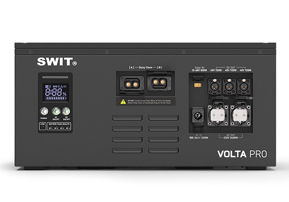 VOLTA PRO | 9KWh IP54 max2400W@AC+800W@DC Professional Robust Cascadable Hot-swappable Modular Battery with 2xAC+3xDC@48V, fast AC/Solar charging VOLTA PRO | 9KWh IP54 max2400W@AC+800W@DC Professional Robust Cascadable Hot-swappable Modular Battery with 2xAC+3xDC@48V, fast AC/Solar charging