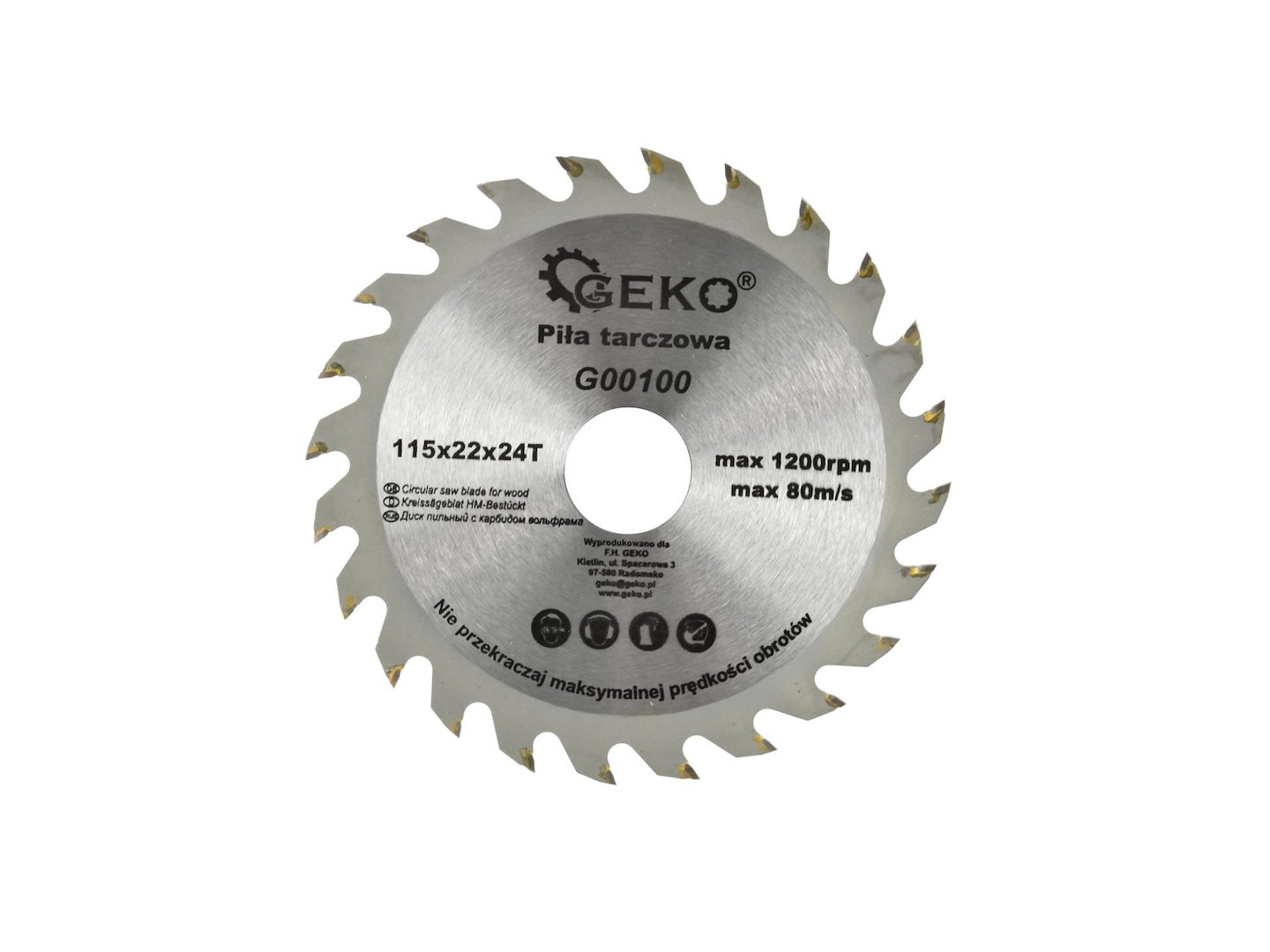 circular saw blade for wood 115x22x24T G00100 GEKO