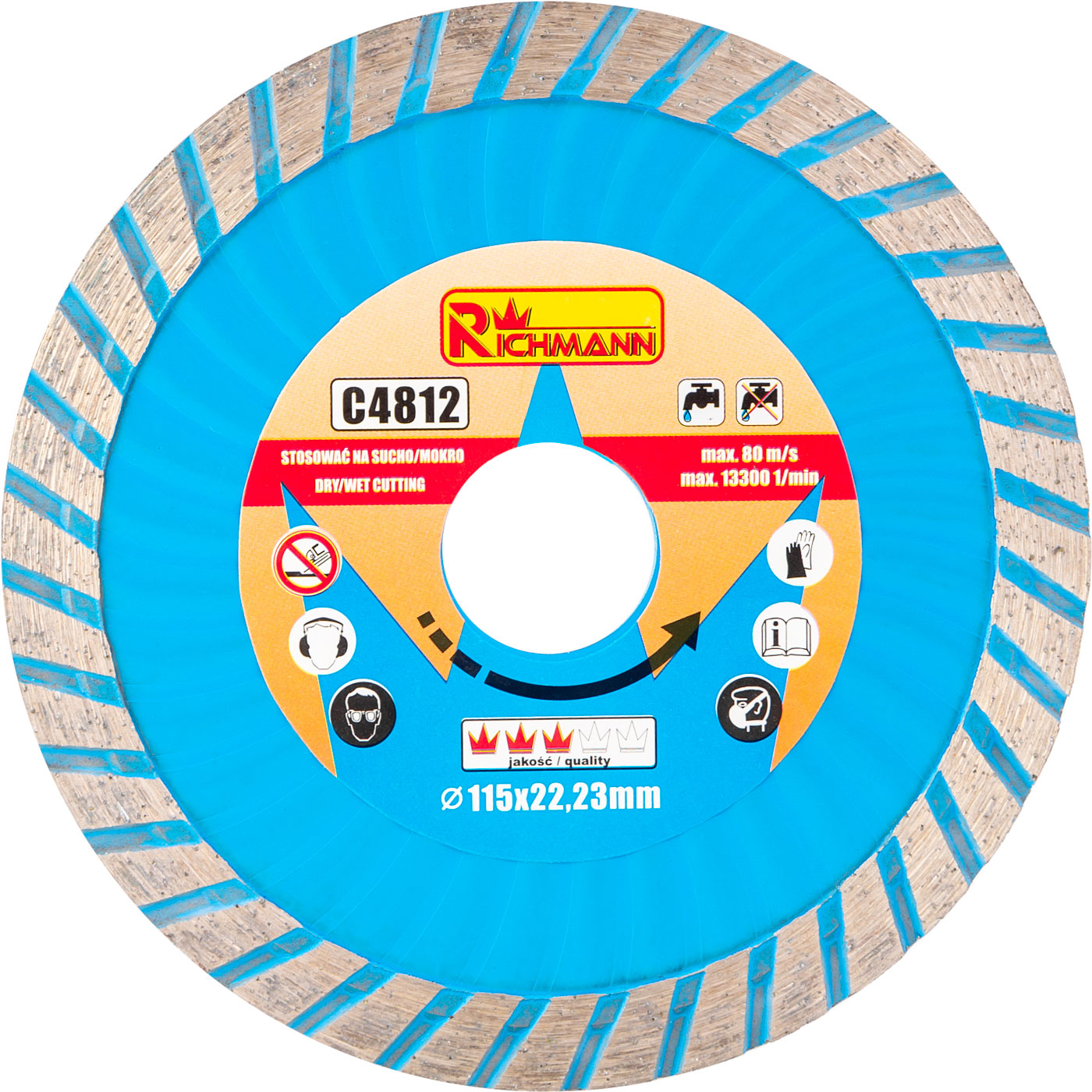 Turbo wave diamond disc blade 115x22.2 wet & dry cutting RICHMANN C4812) Turbo wave diamond disc blade 115x22.2 wet & dry cutting RICHMANN C4812)