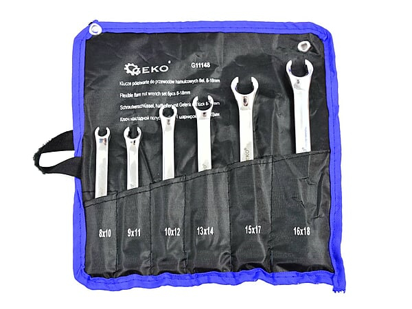 Flare Nut Spanner Set for Hydraulic Brakes 8-18mm 6pcs Geko G11148 Flare Nut Spanner Set for Hydraulic Brakes 8-18mm 6pcs Geko G11148
