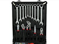 Tool set with ratchet wrench alum case 187 pcs Geko G10856