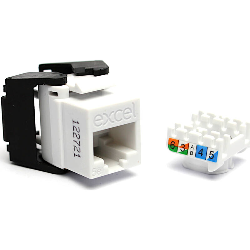 EXCEL CAT5E LOW PROFILE UNSCRN TOOLLESS JACK-WHITE